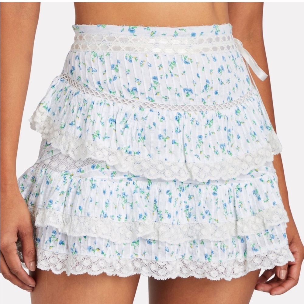 Loveshackfancy Bara Skirt in Bonnet Blue 00